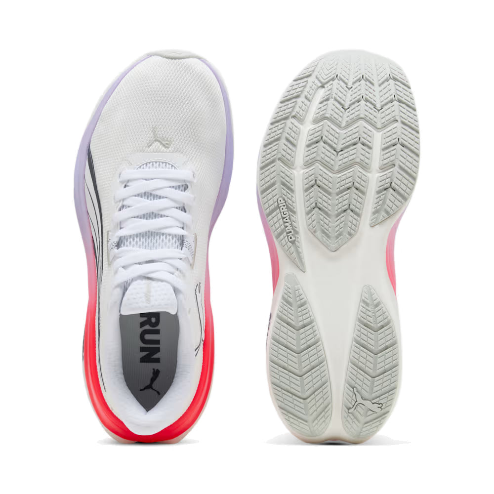 PUMA Electrify NITRO 5 Junior Running Shoes-White-Red-Lavender Depths