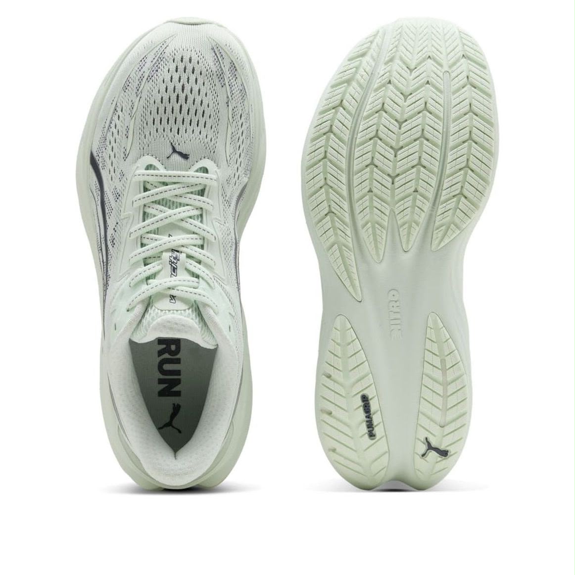 PUMA Velocity NITRO 5 Running Shoes-Alpine SnowSage Glow/Inky Depths