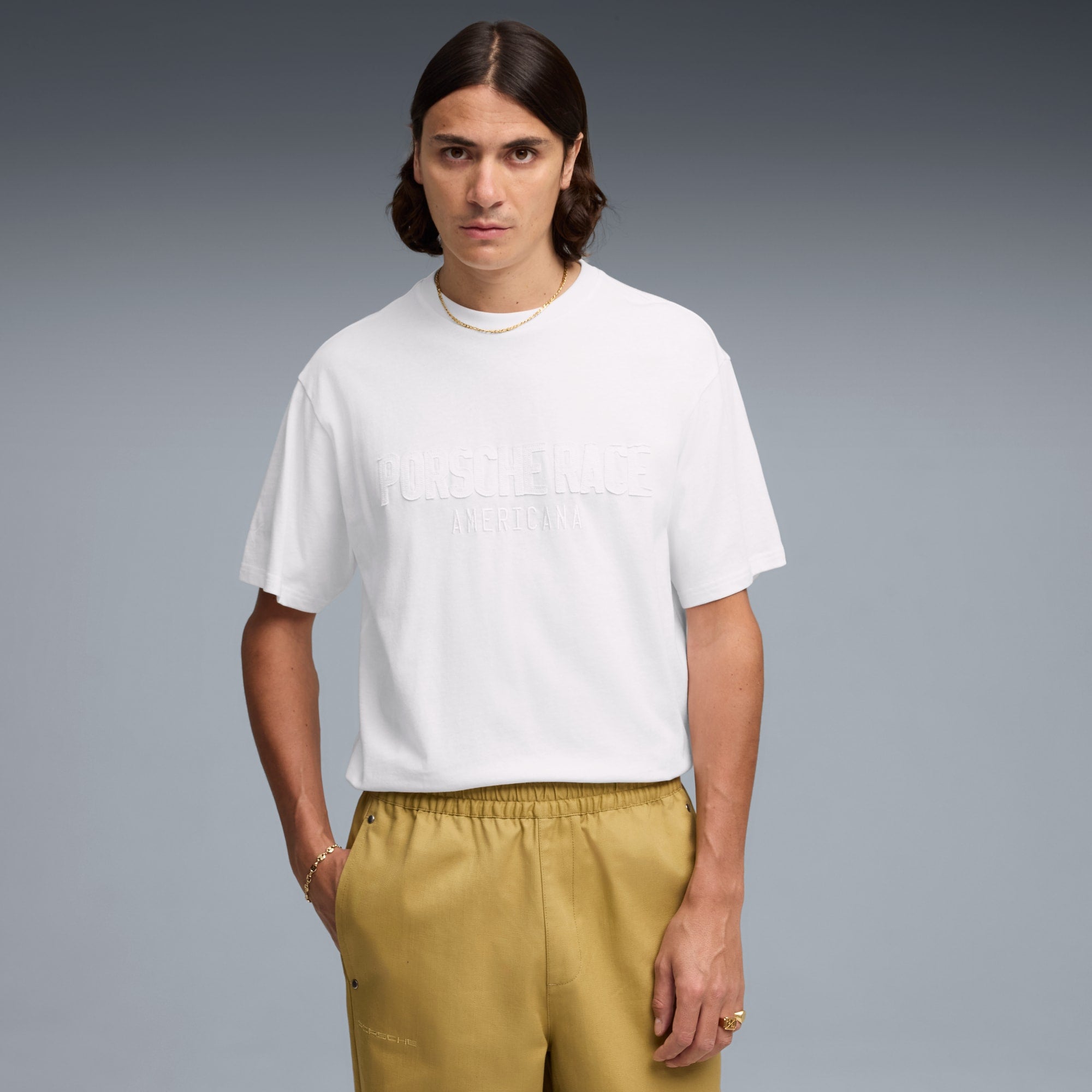 Puma Porsche Legacy Lifestyle Applique Oversized Tee - White Front
