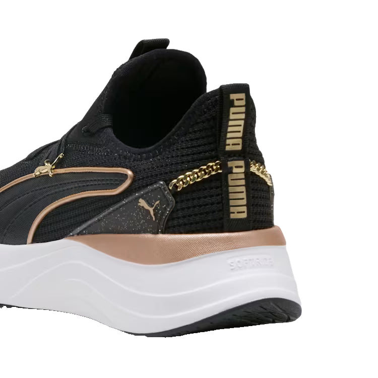 PUMA SOFTRIDE Sabrina Polished Chrome Sneakers-Black