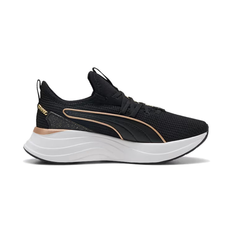 PUMA SOFTRIDE Sabrina Polished Chrome Sneakers-Black