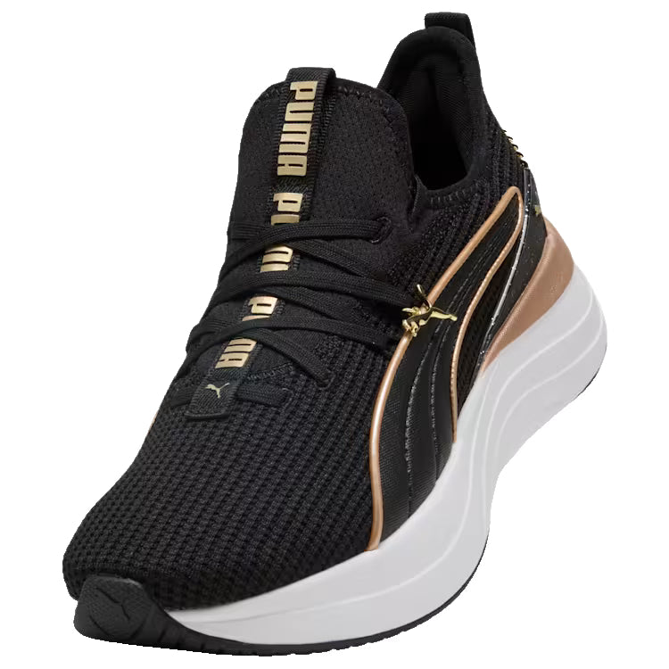 PUMA SOFTRIDE Sabrina Polished Chrome Sneakers-Black