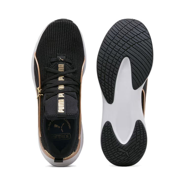 PUMA SOFTRIDE Sabrina Polished Chrome Sneakers-Black