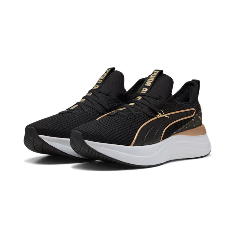 PUMA SOFTRIDE Sabrina Polished Chrome Sneakers-Black