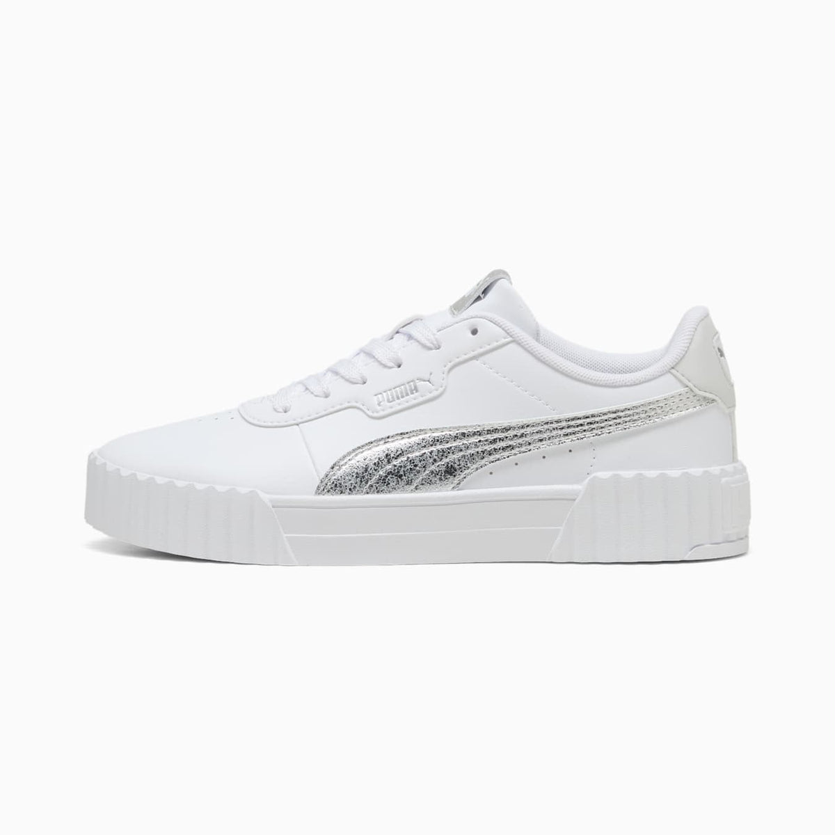 PUMA Carina 3.0 Metallic Glam Sneakers-White