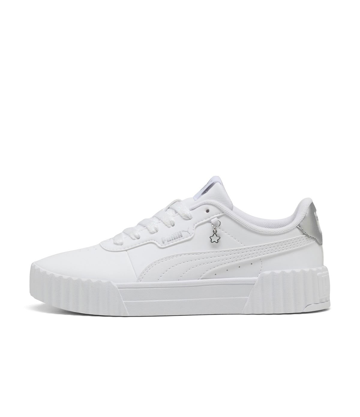 PUMA Carina 3.0 Charm Junior Sneakers-PUMA White-PUMA Silver