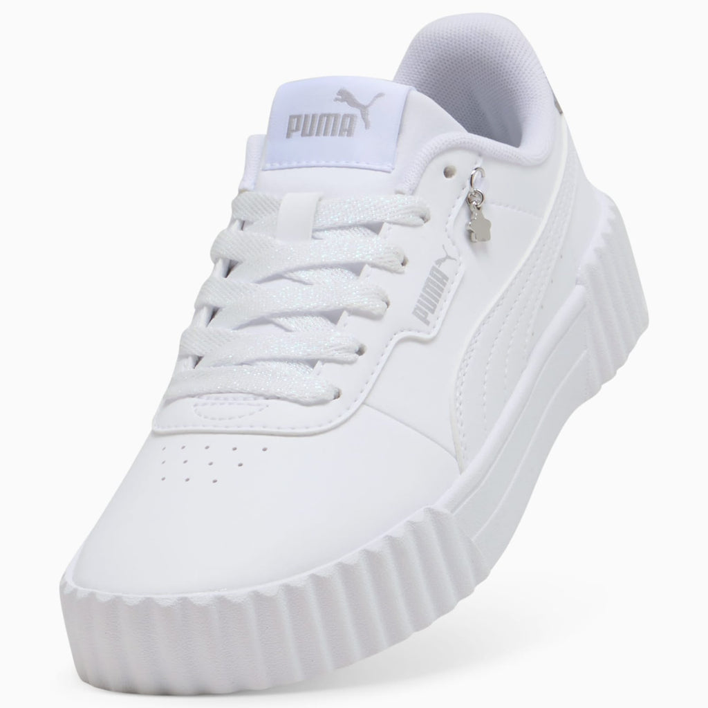 PUMA Carina 3.0 Charm Junior Sneakers-PUMA White-PUMA Silver