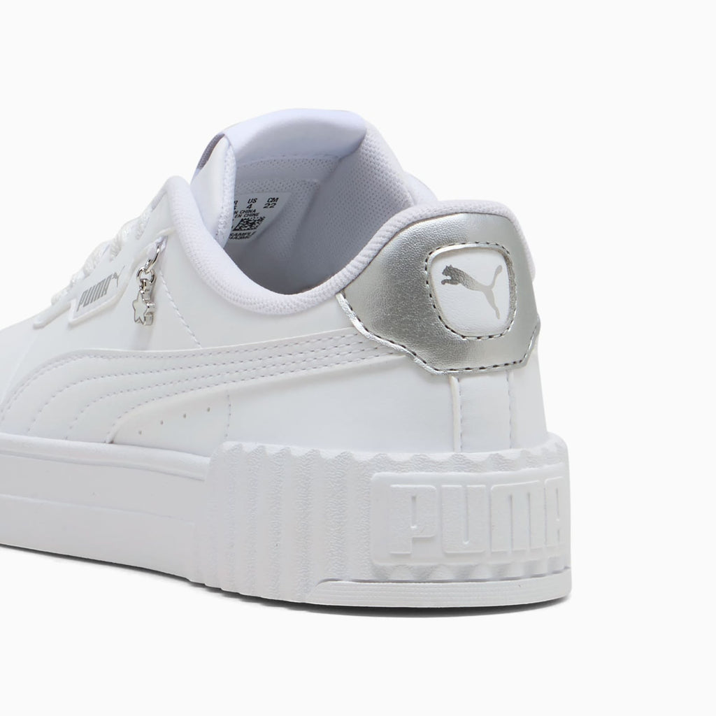 PUMA Carina 3.0 Charm Junior Sneakers-PUMA White-PUMA Silver