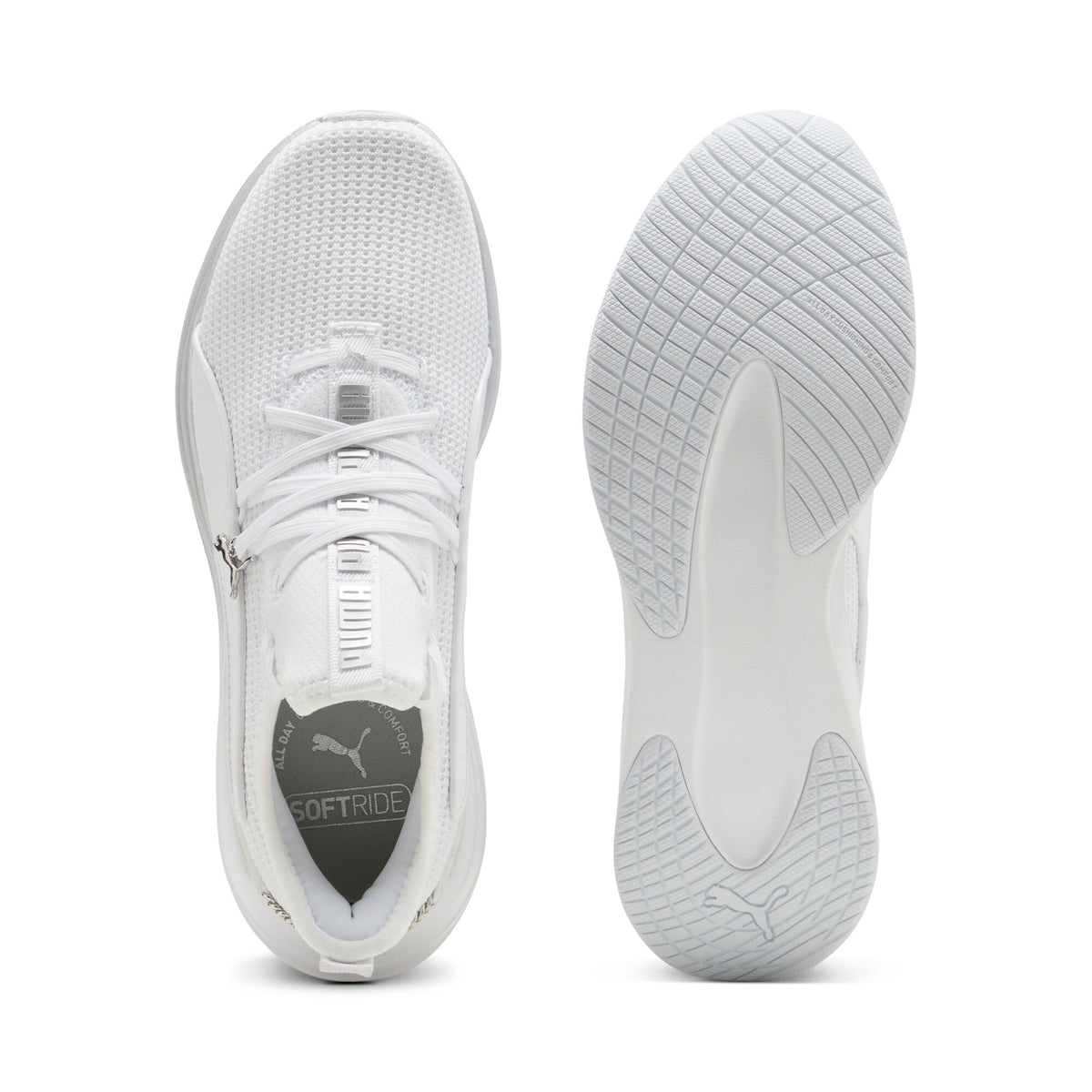 PUMA SOFTRIDE Sabrina Polished Chrome Sneakers-White