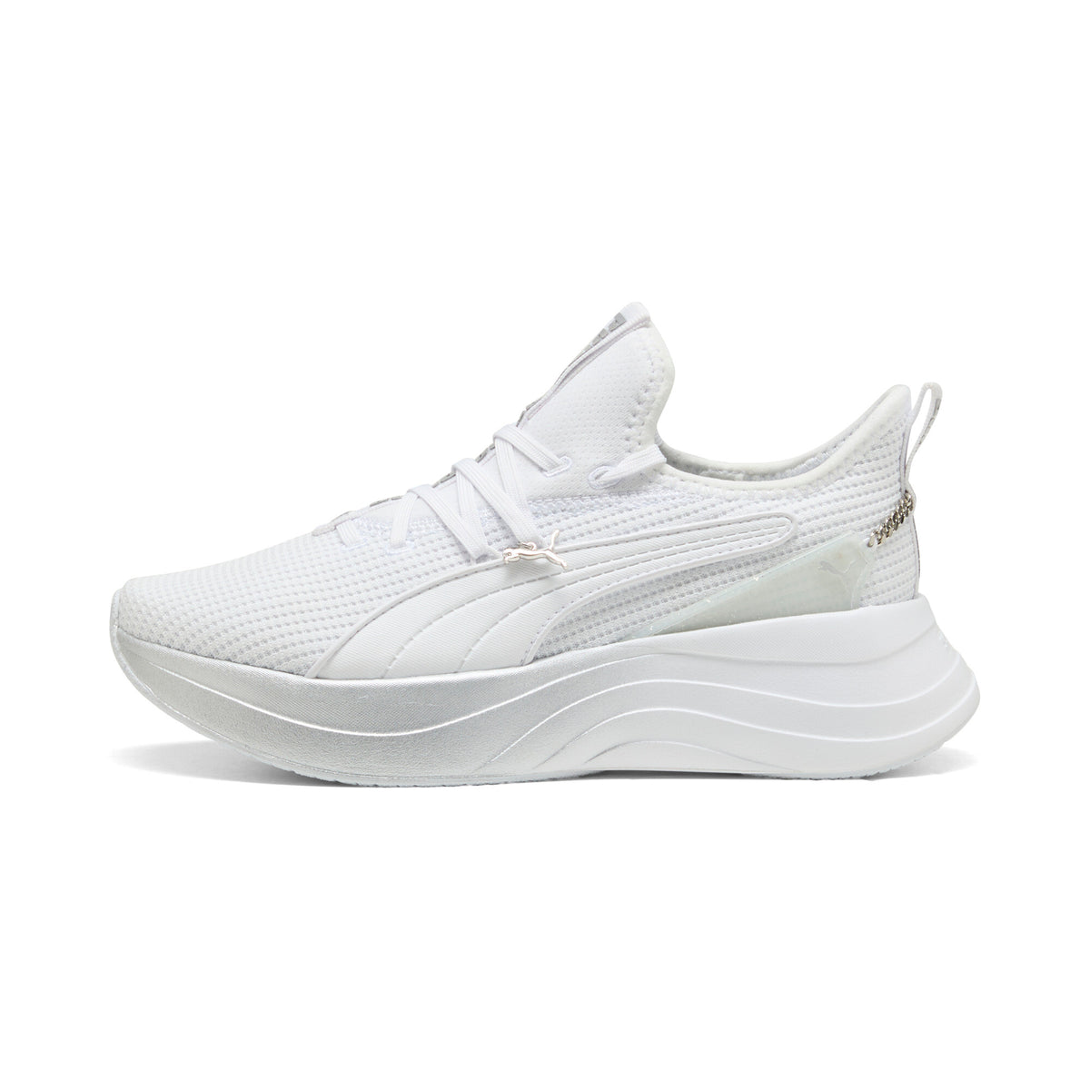 PUMA SOFTRIDE Sabrina Polished Chrome Sneakers-White