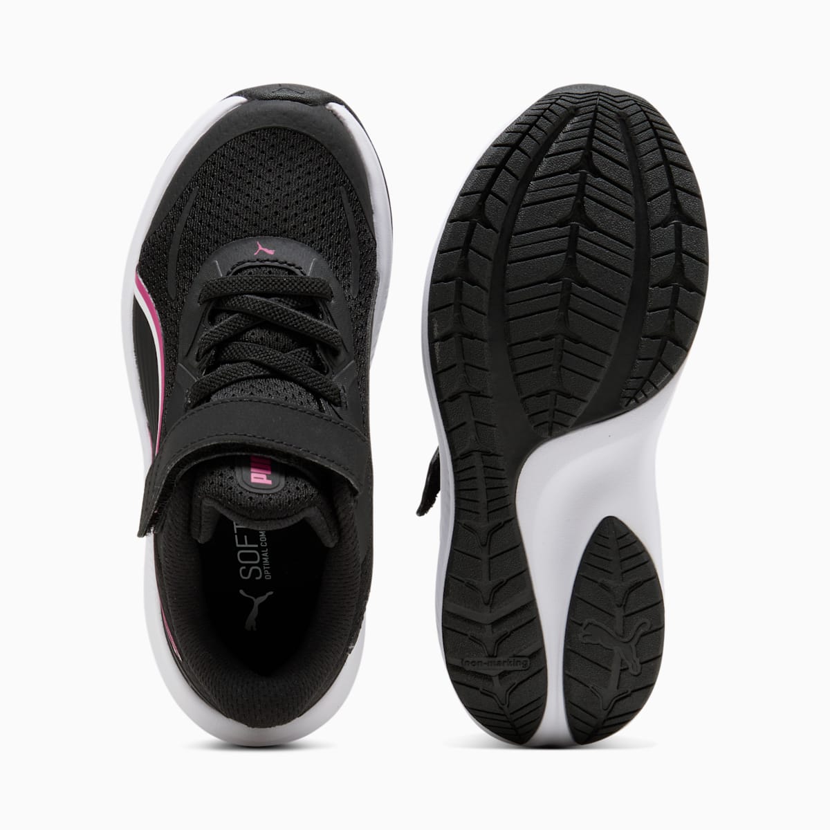PUMA Skyrocket 2 AC+ PS Sneakers Kids - PUMA Black-Pink Opal-PUMA White - Side Profile - Medial