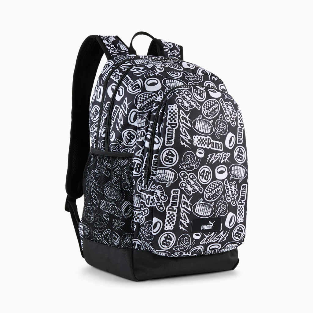 ACADEMY AOP Backpack Black-Tur front view