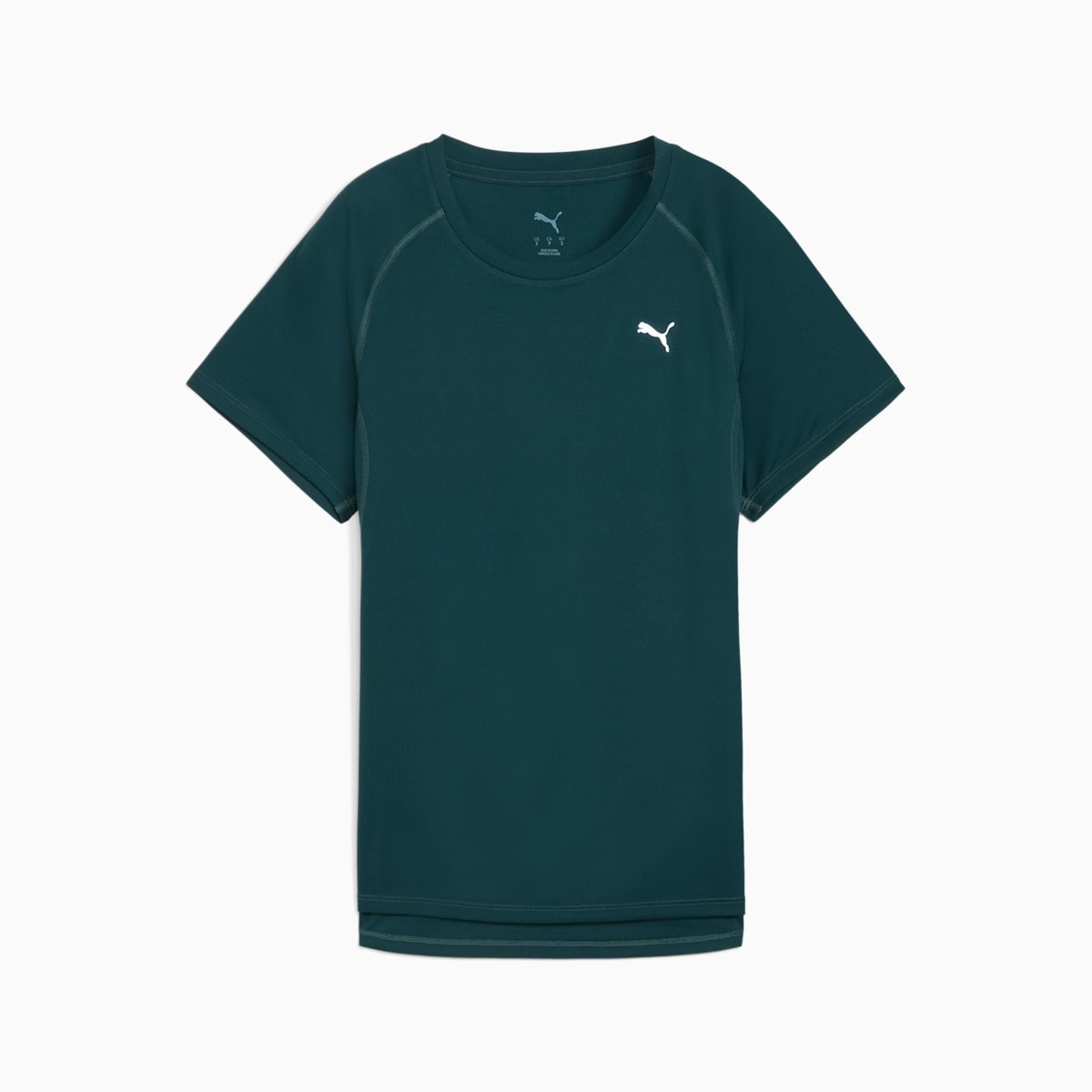 W RUN VELOCITY TEE (POLY) Green Terrain front view