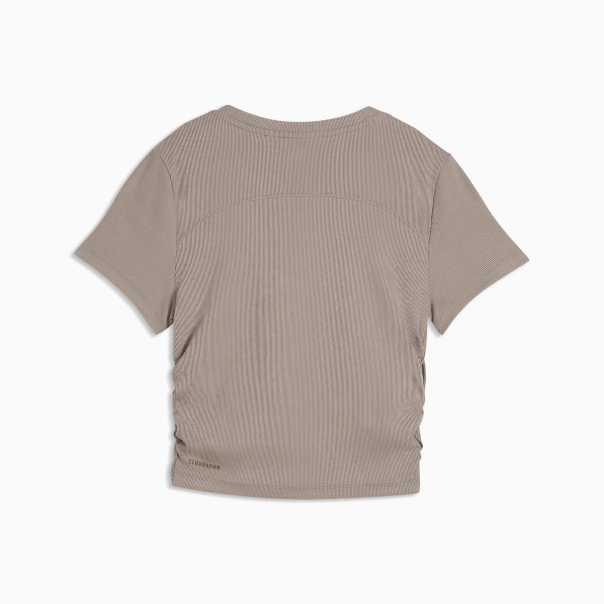 CLOUDSPUN Ribbed Slim Training Tee Women - Mouse Gray - back on white background