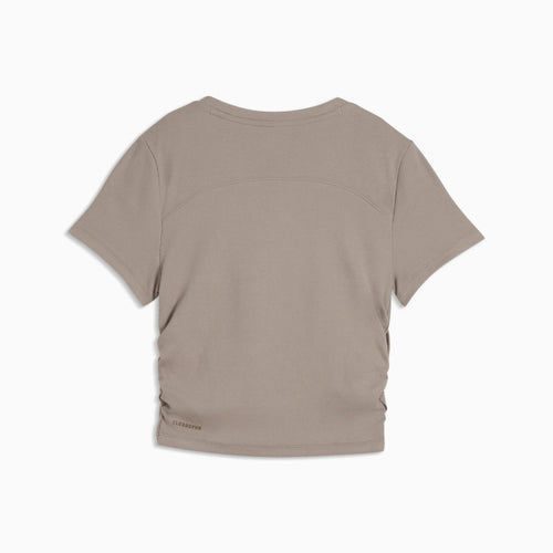 CLOUDSPUN Ribbed Slim Training Tee Women - Mouse Gray - back on white background