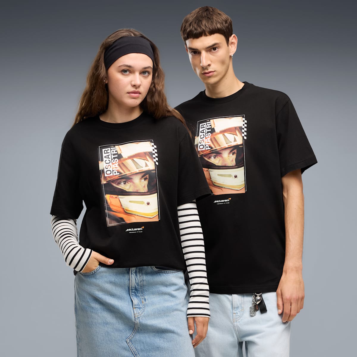 McLAREN MASTERCARD F1 TEAM Piastri Driver Tee - PUMA Black - on model