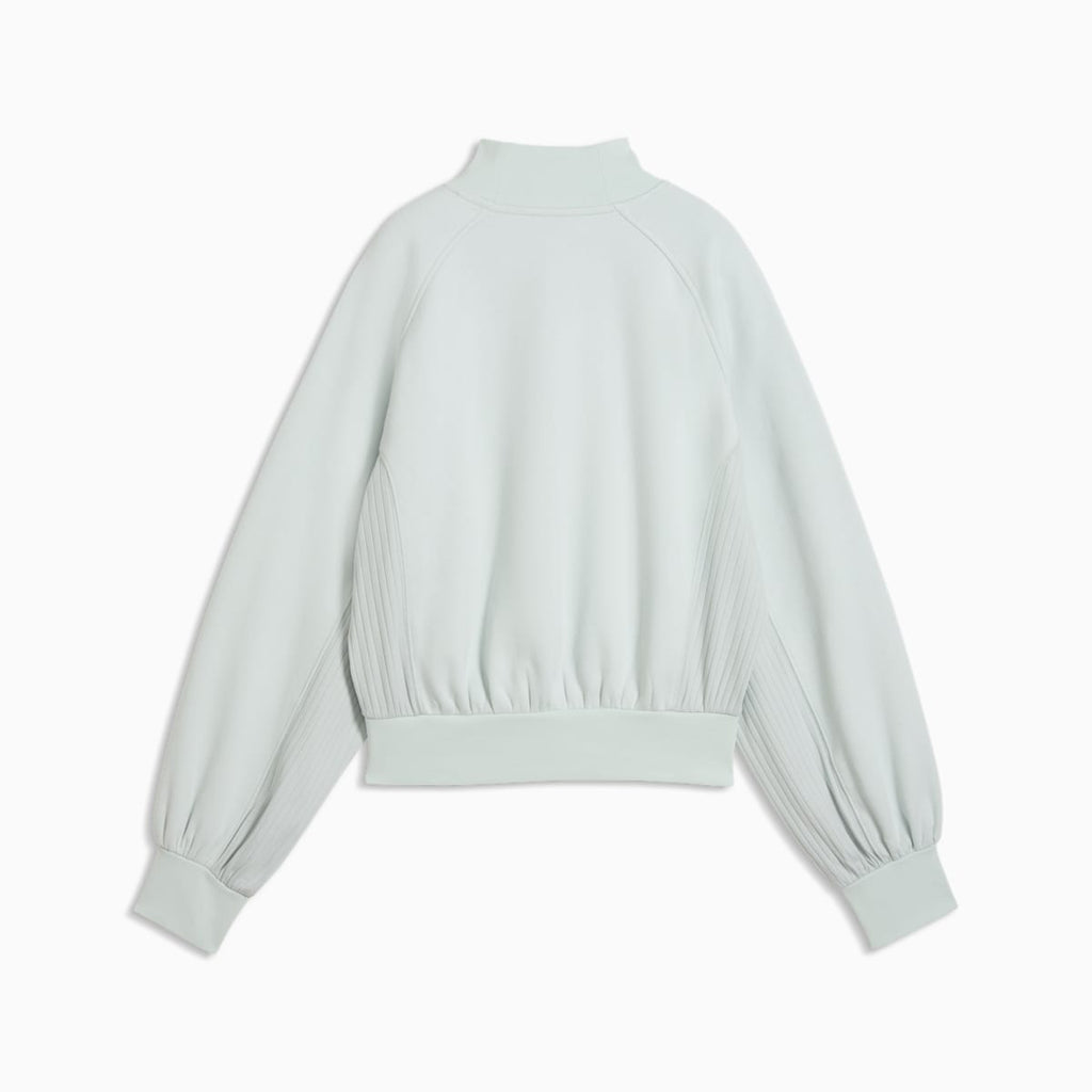HER Relaxed Mock Neck Crew Sweatshirt Women - Créme De Mint - back on white background