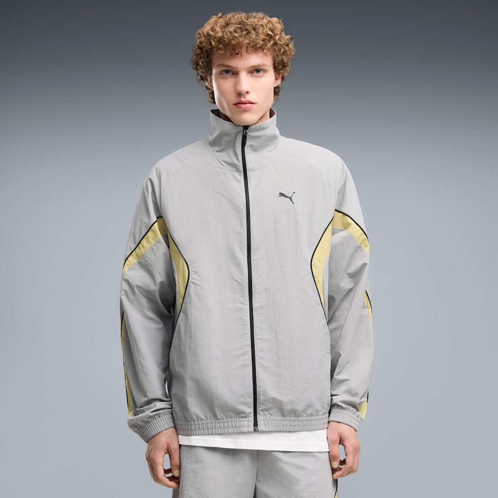PUMA Sport Relaxed Track Jacket Men - Gray Echo - on model