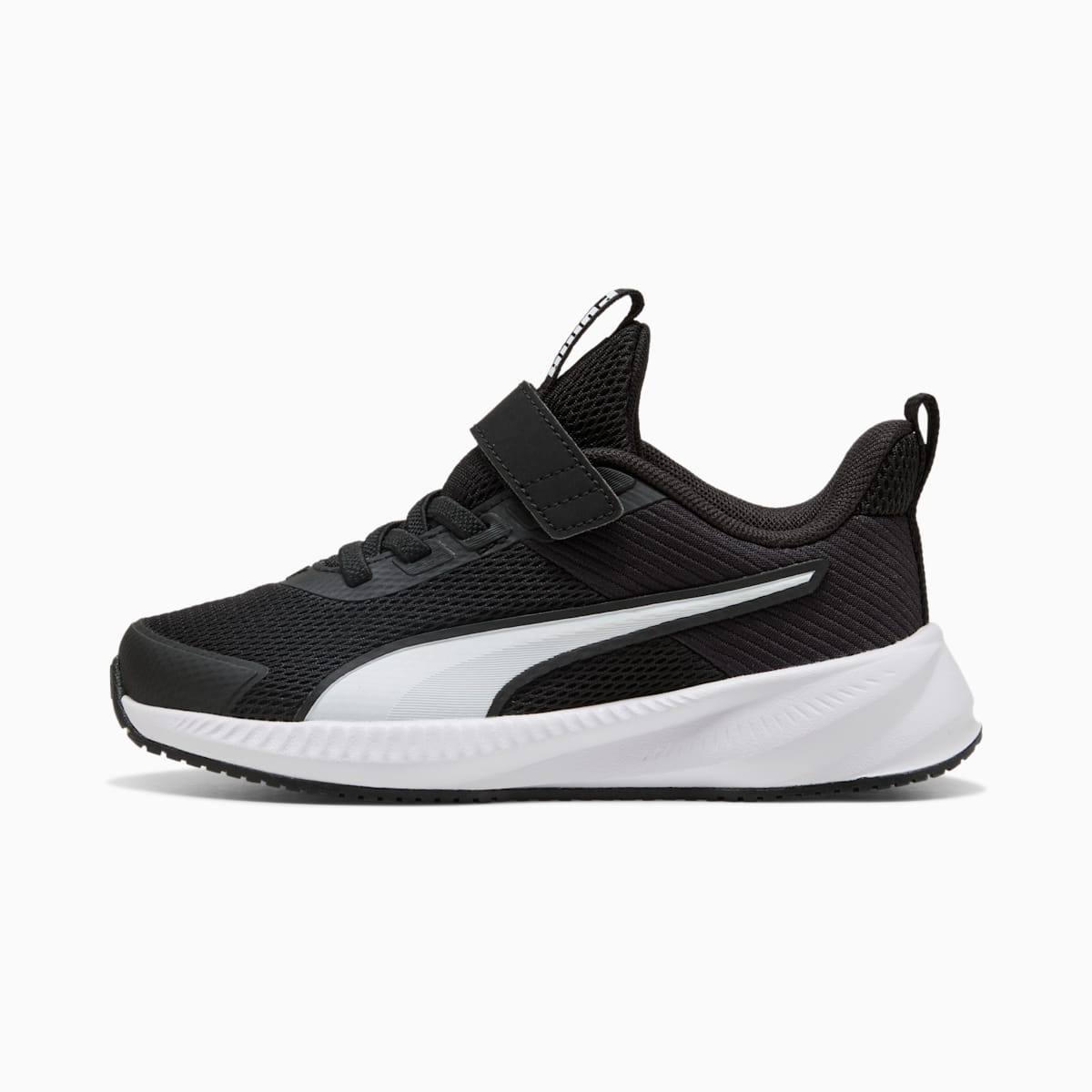 PUMA Flyer 4 Running Shoes Kids - PUMA Black-PUMA White - Side Profile - Lateral