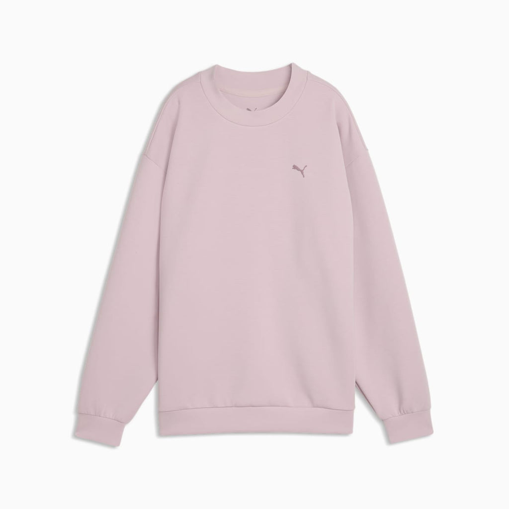CLOUDSPUN Relaxed Crew Neck Top Women - Misty Pink - front on white background