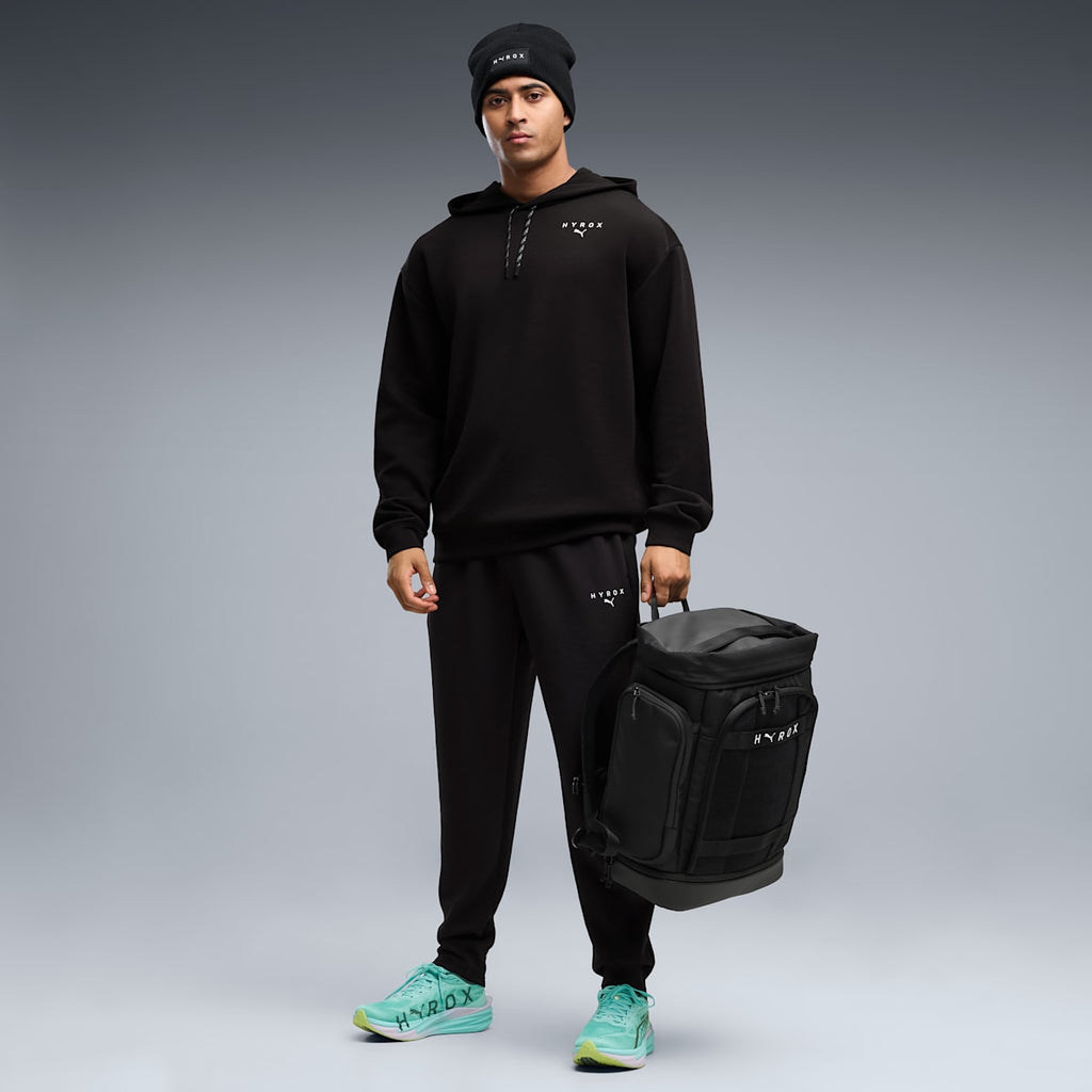 PUMA x HYROX Cloudspun Ultra Soft Men's Pants - PUMA Black - on model