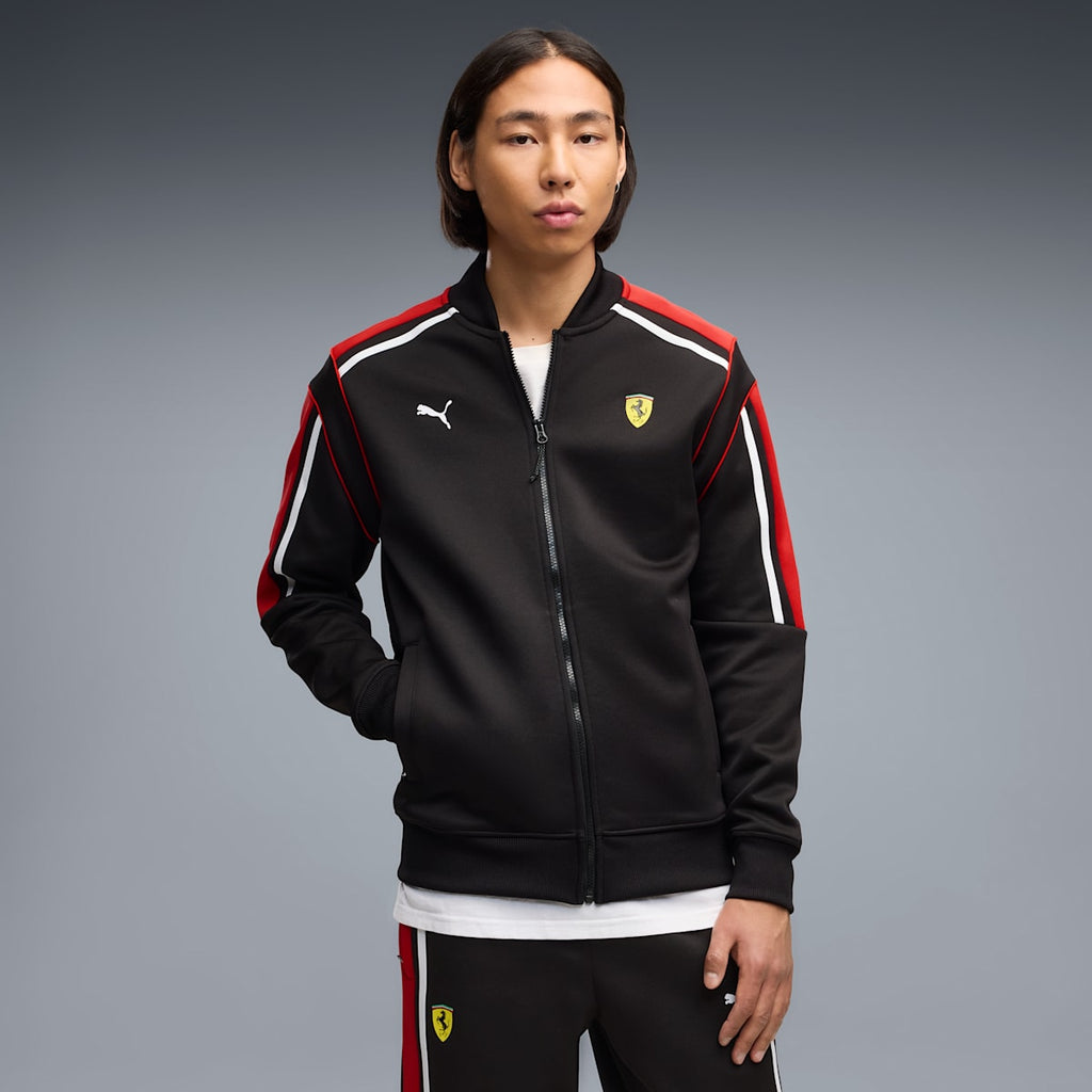 Scuderia Ferrari Men's T7 Track jacket - PUMA Black - on model