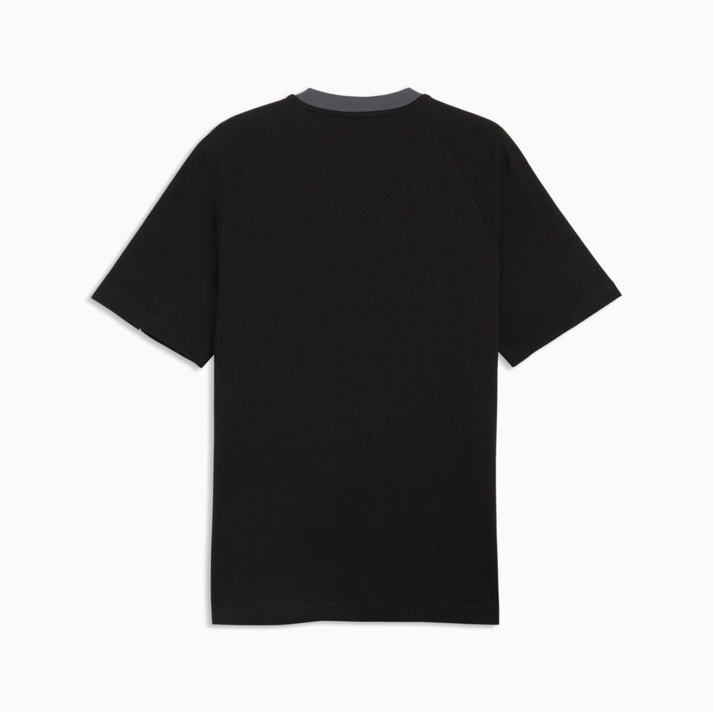 PUMA Sport Relaxed Colourblocked Tee Men - PUMA Black - back on white background