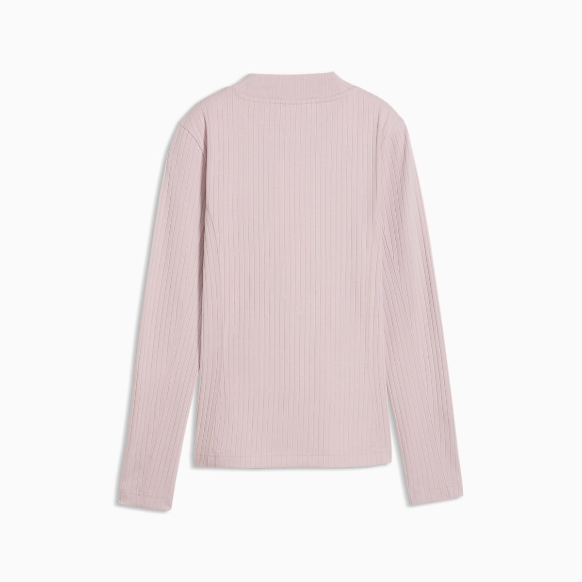 HER Slim Rib Long Sleeve Tee Women - Misty Pink - back on white background