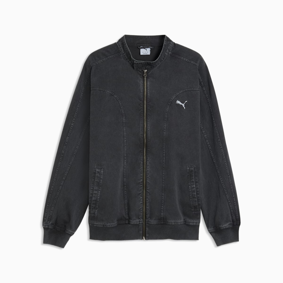 FUTURE.PUMA.ARCHIVE Relaxed Washed Twill T7 Track Jacket - PUMA Black - front on white background