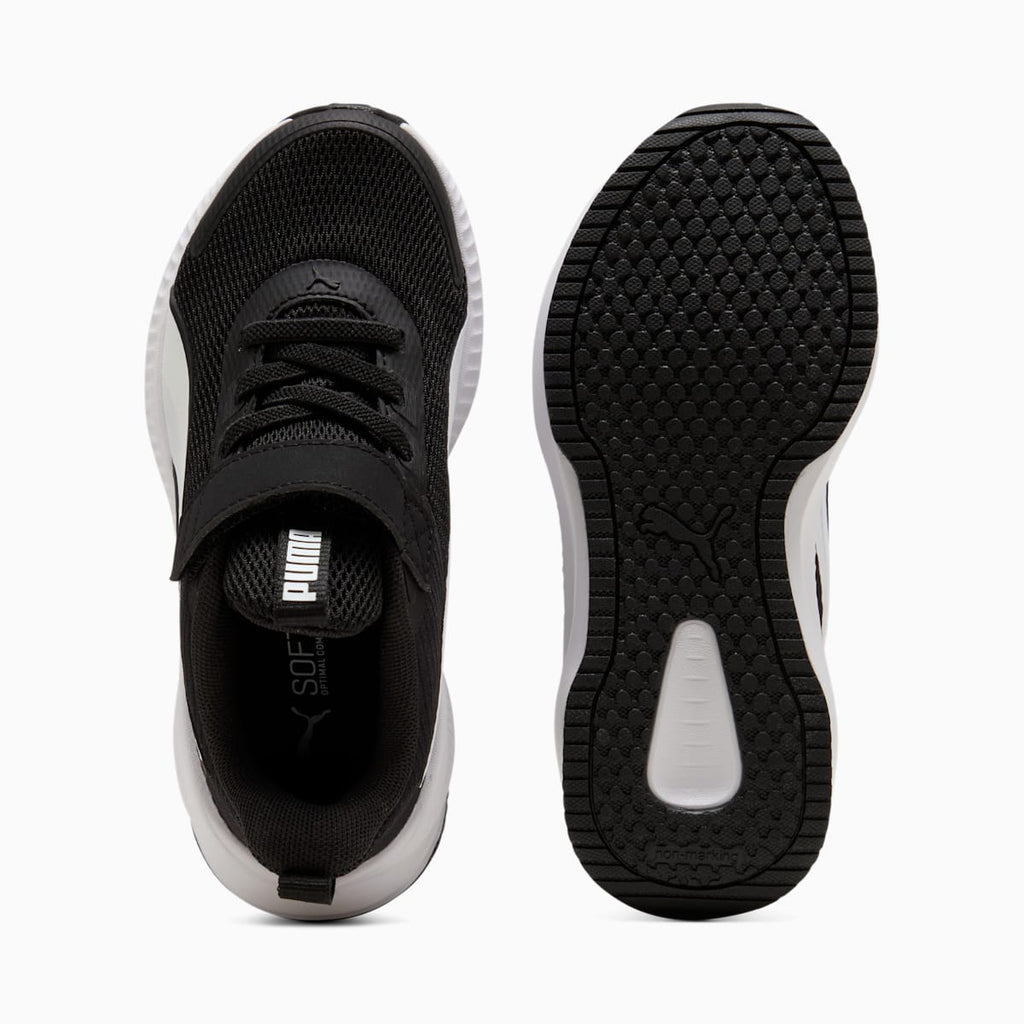 PUMA Flyer 4 Running Shoes Kids - PUMA Black-PUMA White - Side Profile - Medial