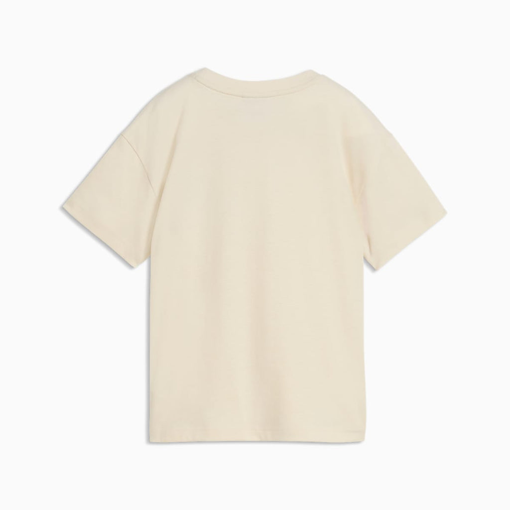 Imaginary Friend Relaxed Badge Tee Kids - Alpine Snow - back on white background