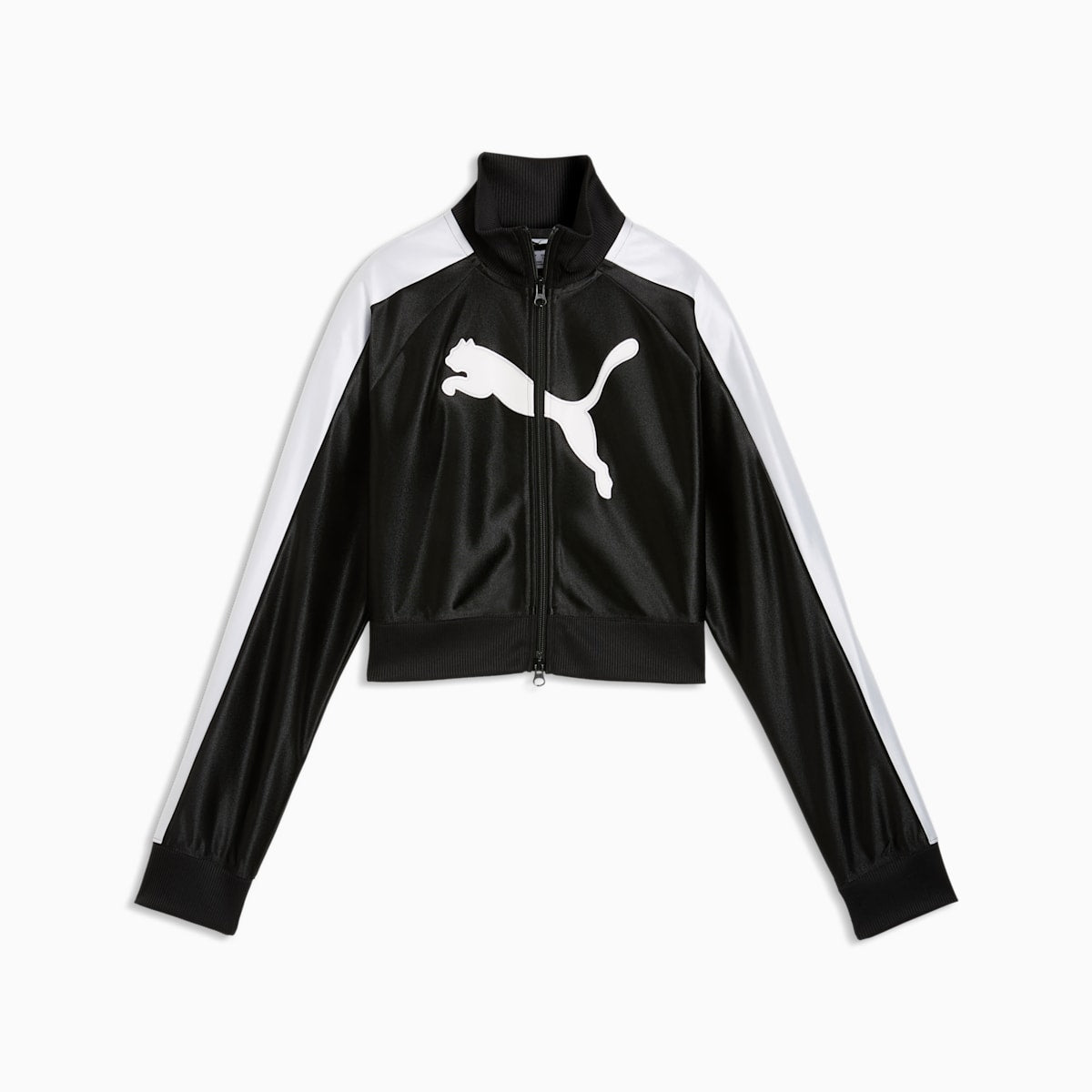 FUTURE.PUMA.ARCHIVE T7 Slim Cropped Track Jacket Women - PUMA Black front view
