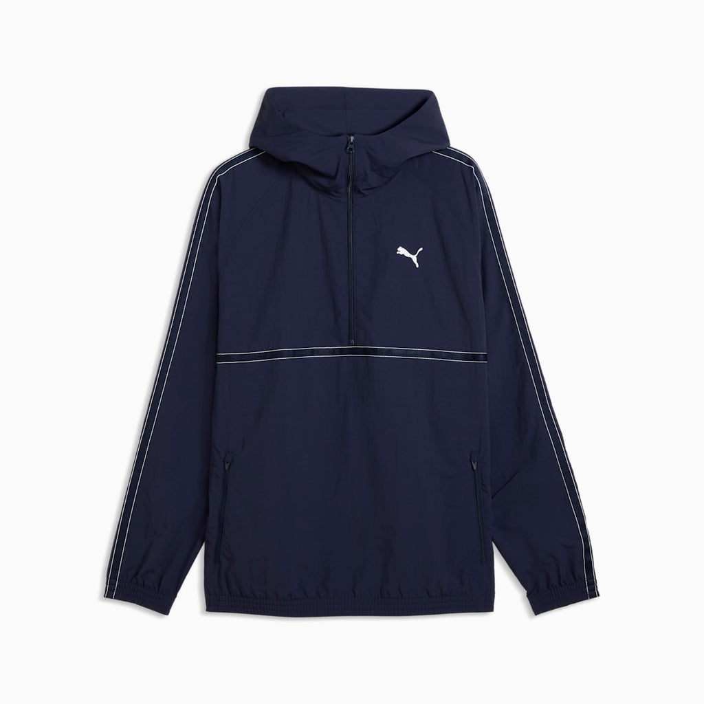 PUMA Class Relaxed Pinnacle Half-Zip Hoodie Men - PUMA Navy - front on white background