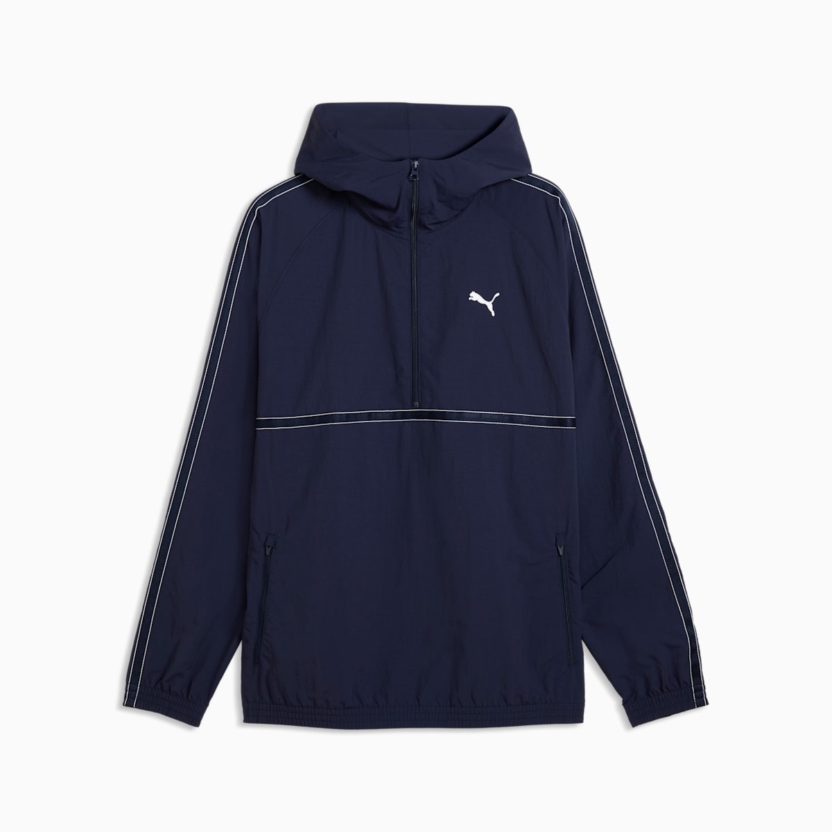 PUMA Class Relaxed Pinnacle Half-Zip Hoodie Men - PUMA Navy - front on white background