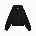 HER Relaxed Fleece Hoodie Women - PUMA Black - front on white background