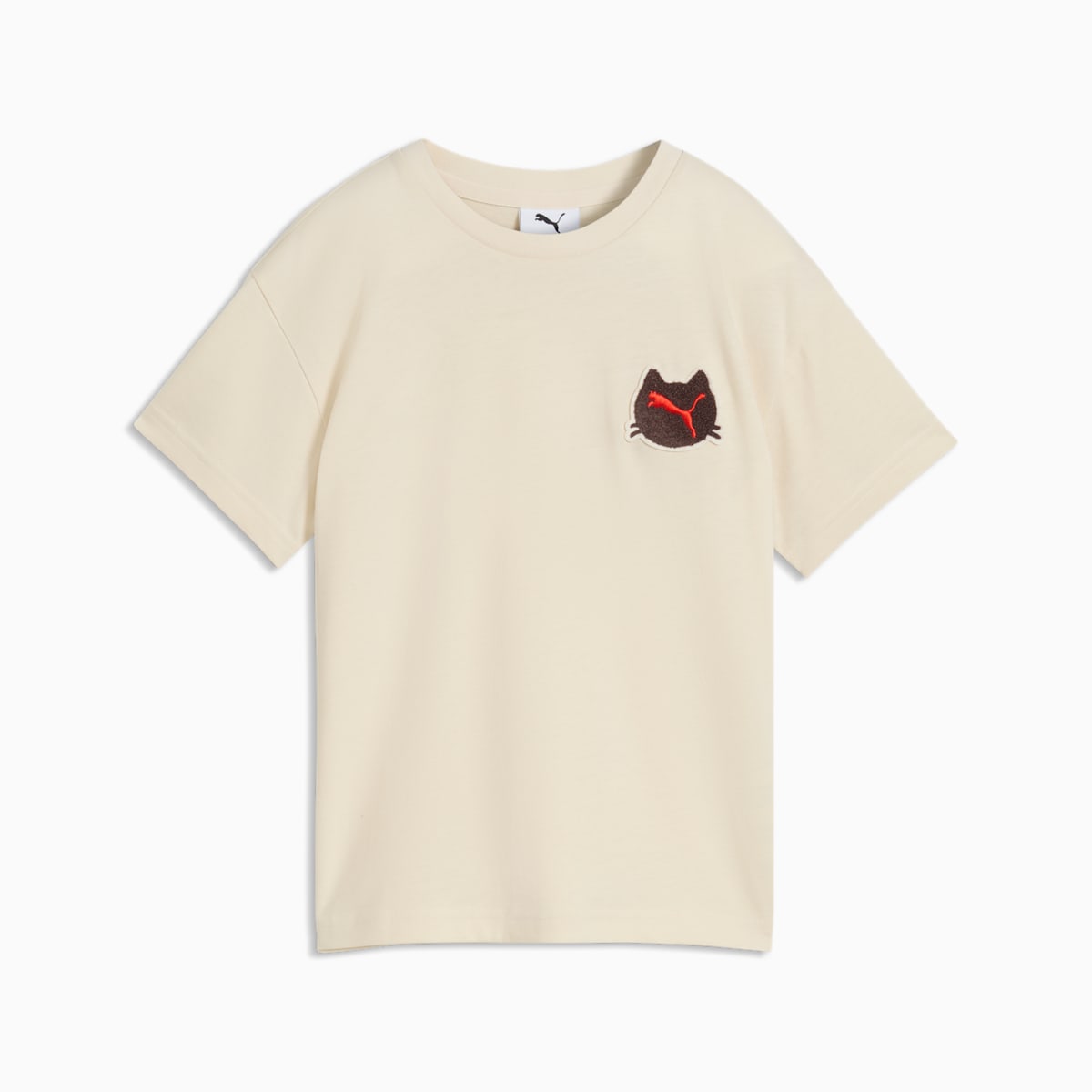 Imaginary Friend Relaxed Badge Tee Kids - Alpine Snow - front on white background