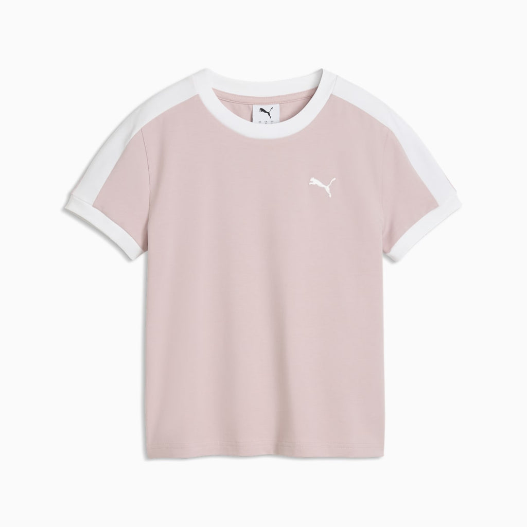 T7 Women's Slim Tee - Misty Pink - front on white background