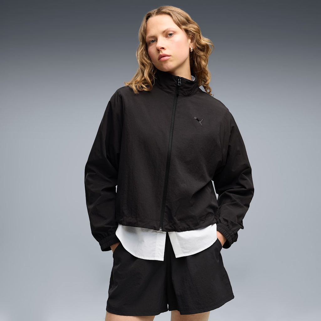 PUMATECH SENSE Women's Relaxed Jacket - PUMA Black - on model