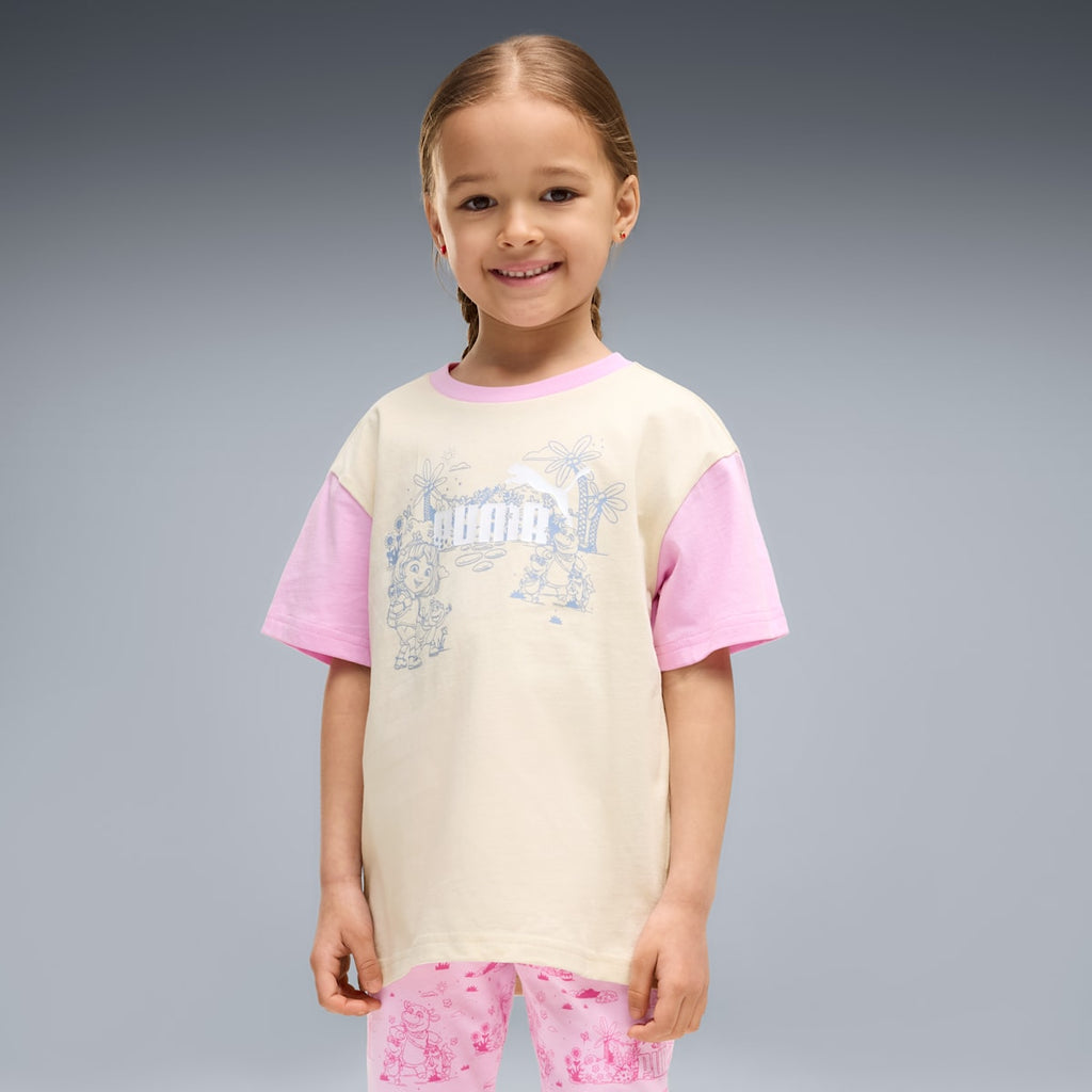 PUMA x DORA THE EXPLORER Relaxed Graphic Tee Kids - Alpine Snow - on model