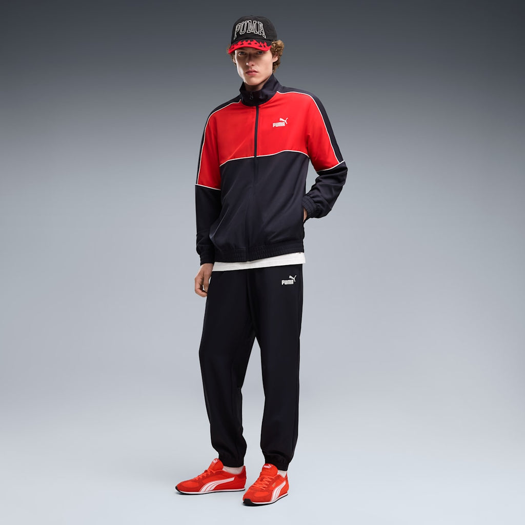Woven Colourblocked Tracksuit Men - New Navy - on model