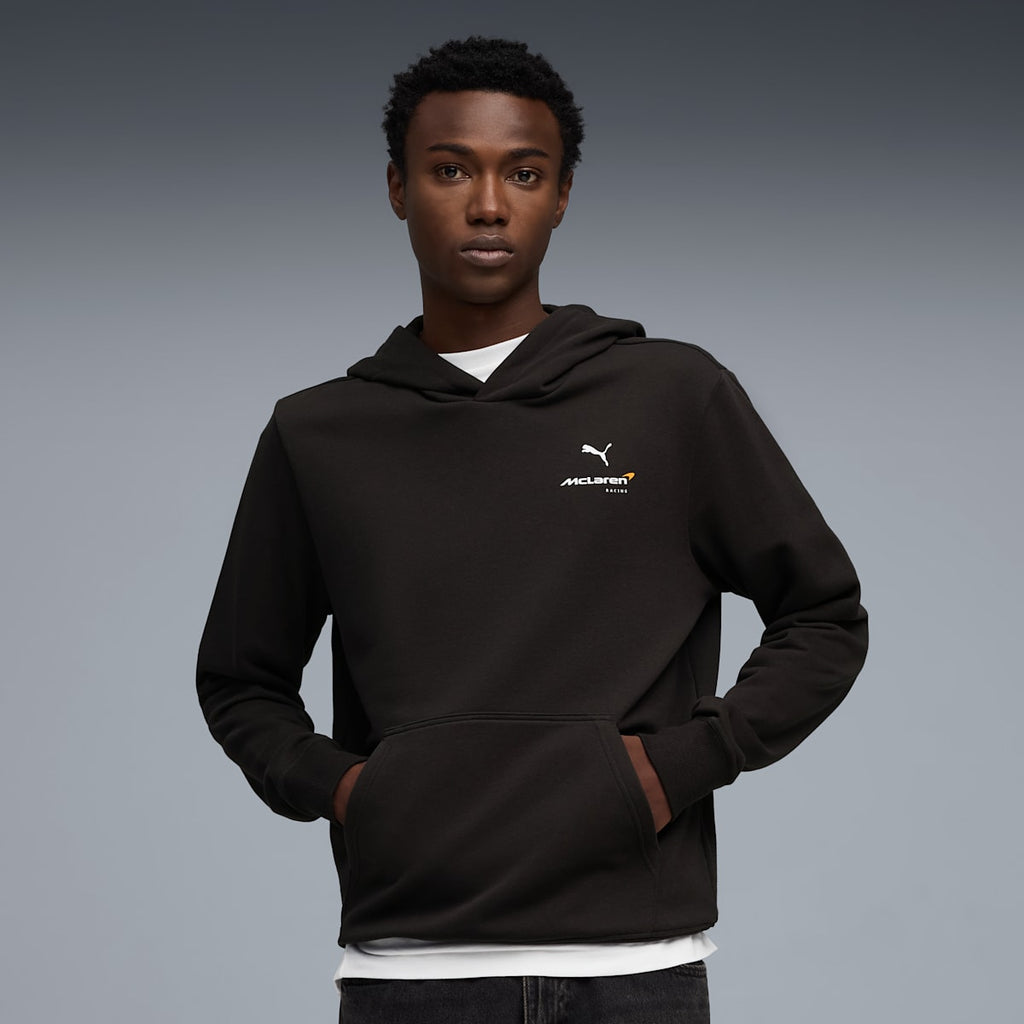 McLAREN Essentials Men's Hoodie - PUMA Black - on model
