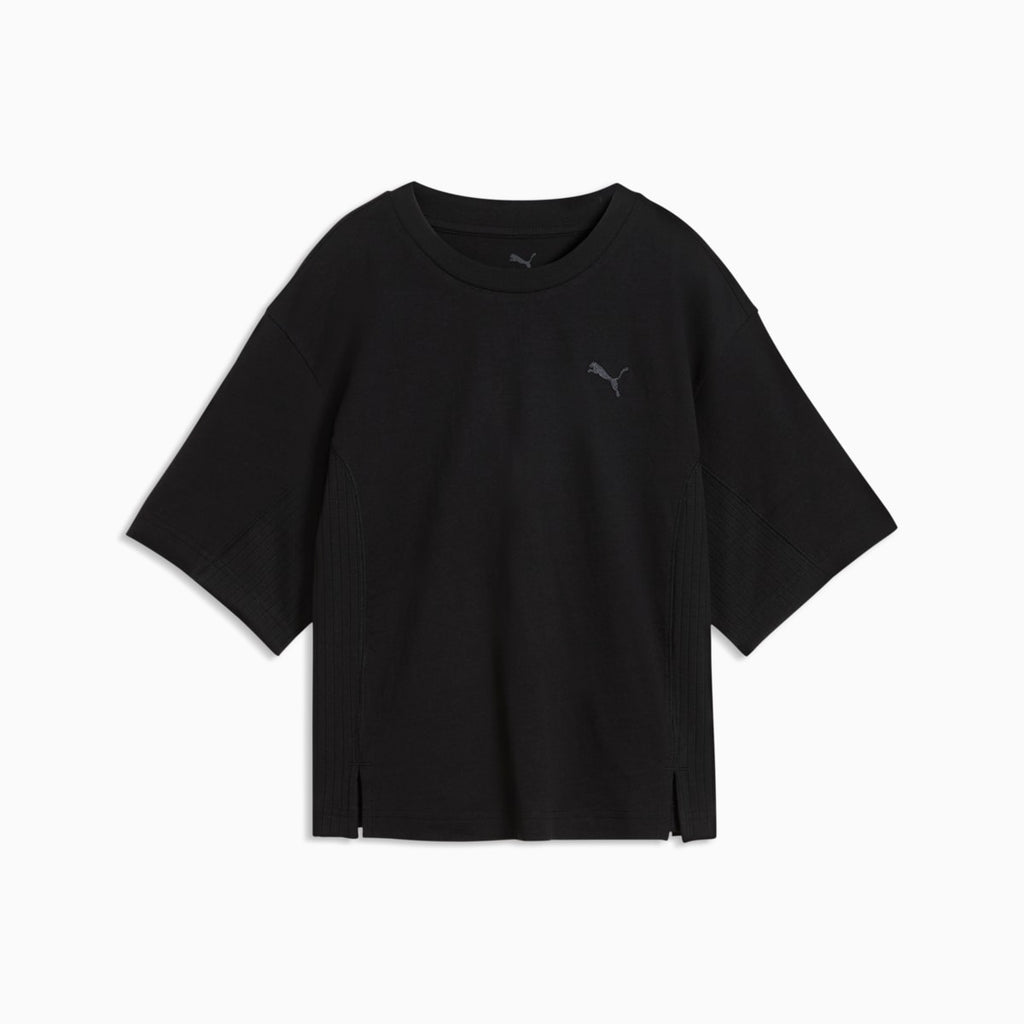HER Women's Relaxed Tee - PUMA Black - front on white background