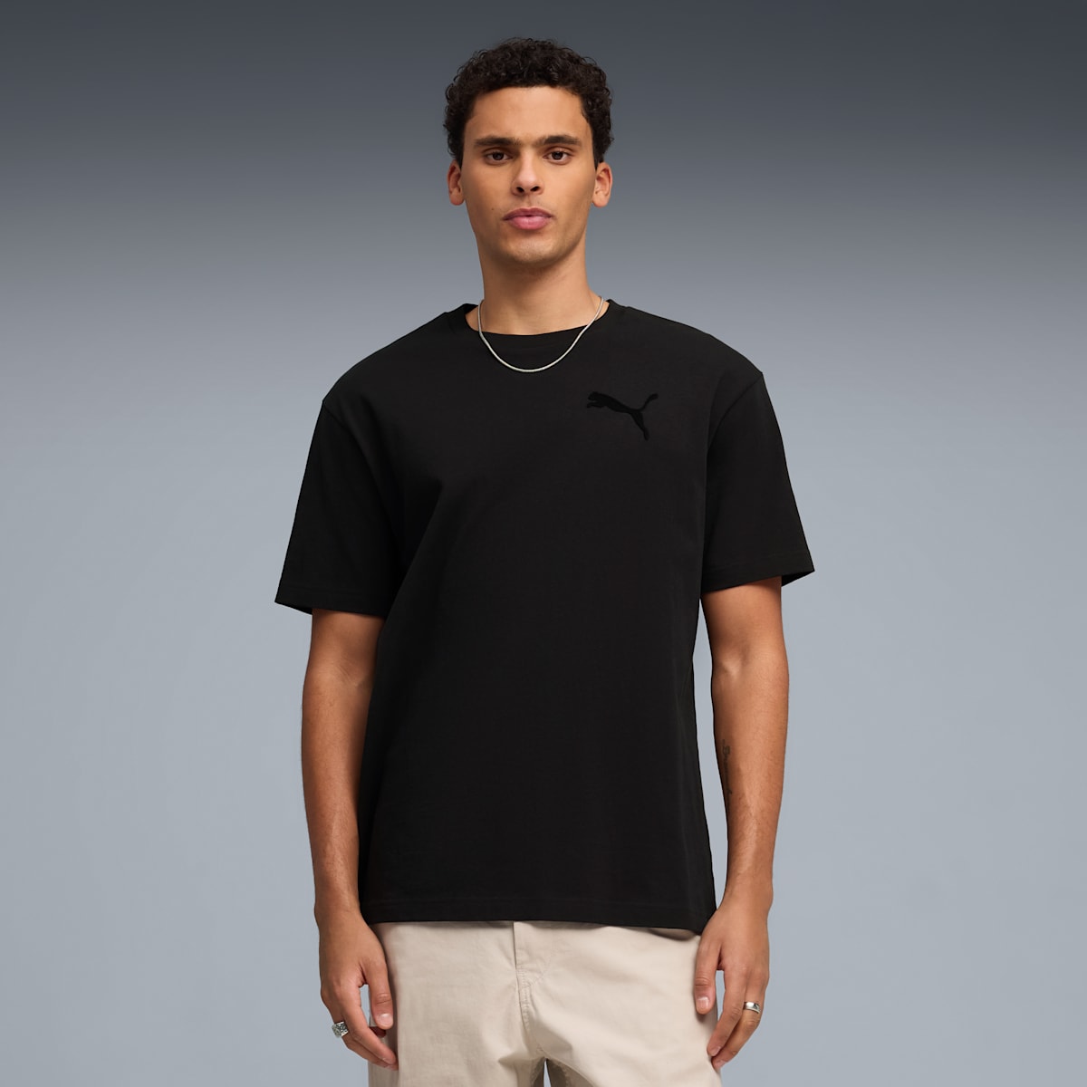 Essentials Elevated Cat Logo Relaxed Tee Men - PUMA Black image 4
