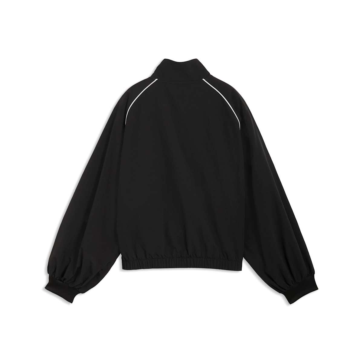 T7 Balloon-Sleeve Piping Relaxed Woven Track Jacket Women - PUMA Black back view