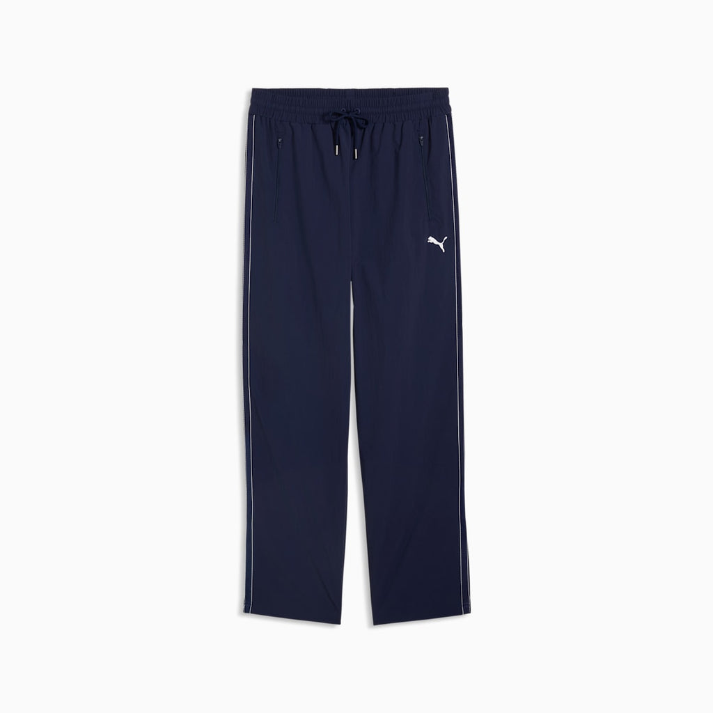 PUMA Class Relaxed Pinnacle Woven Track Pants Men - PUMA Navy - front on white background