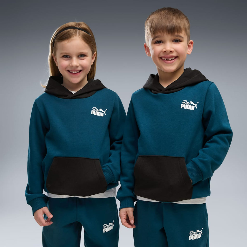 PUMA Kids Hoodie - Midnight Petrol - on model