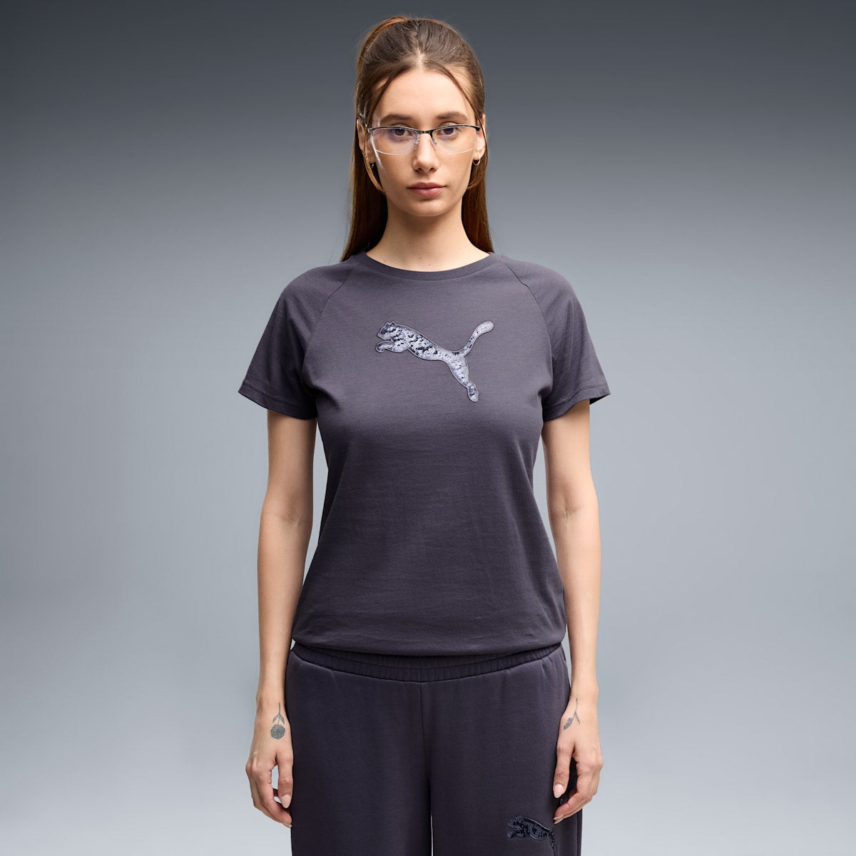 Essentials Sequins Tee Women - Inky Depths - on model