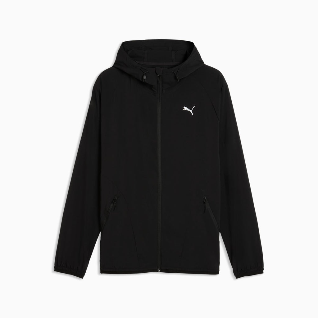 PWRTRAIN Stretch Woven Full-Zip Jacket Men - PUMA Black - front on white background