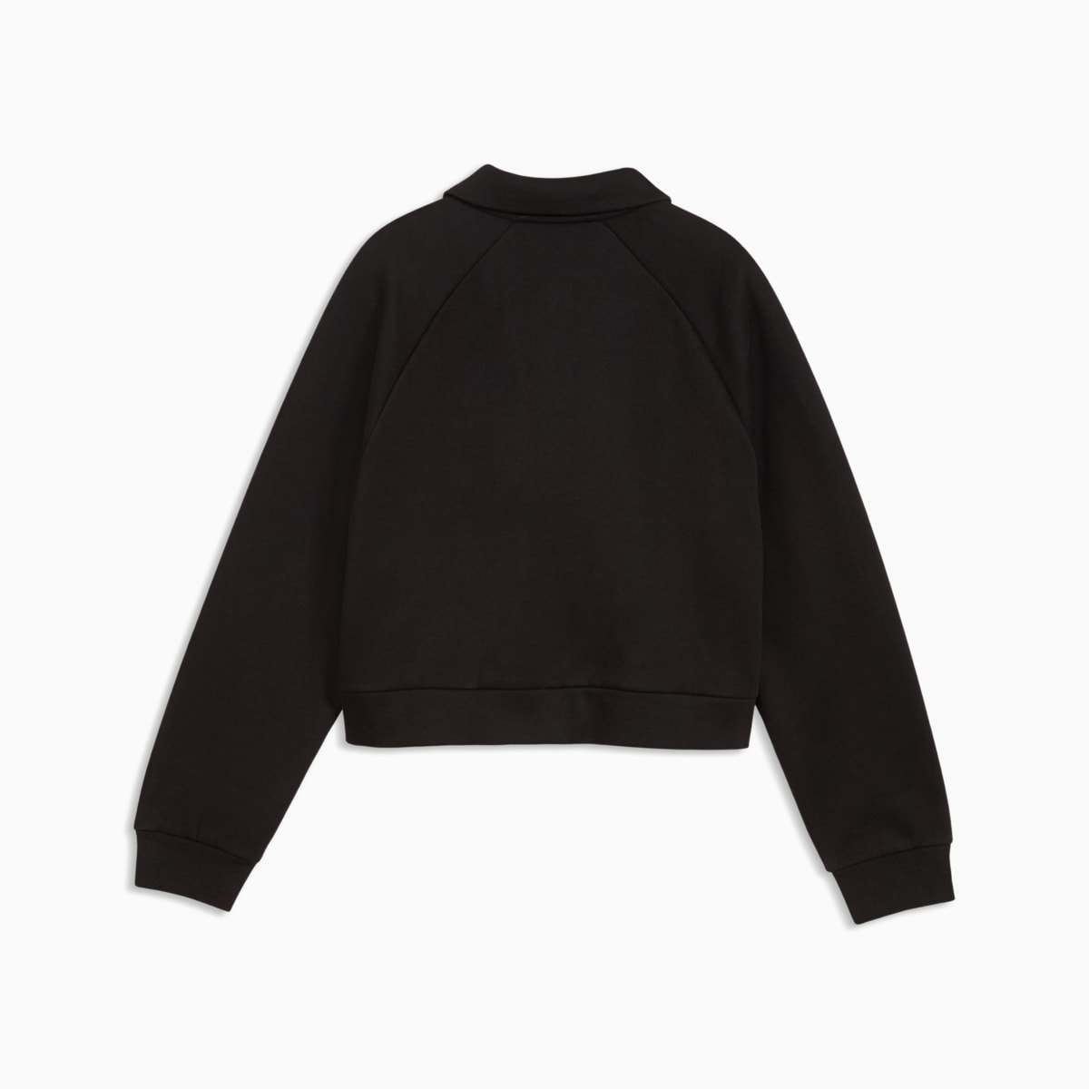 PUMA Class Relaxed Cropped Fleece Sweatshirt Youth - PUMA Black - back on white background