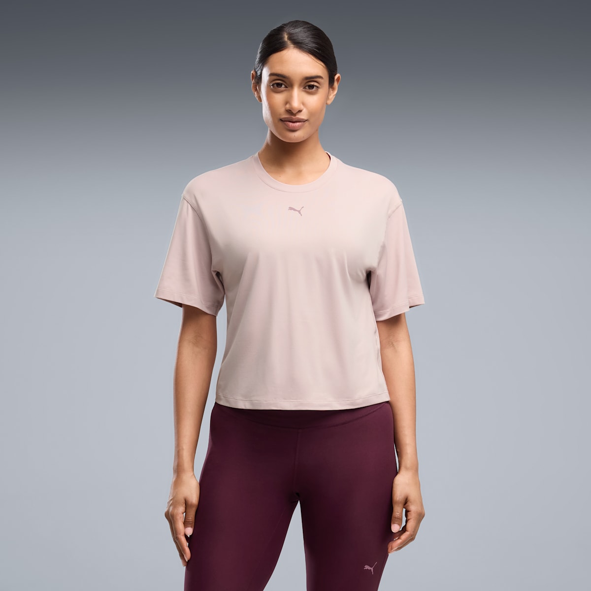 Cloudspun Ultra Soft Women's Relaxed Training Tee - Misty Pink - on model